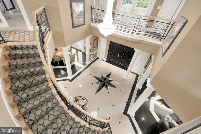 14950 Kelley Farm, Darnestown, MD 20874 - stairway featuring a high ceiling
