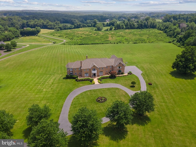 drone / aerial view featuring a rural view