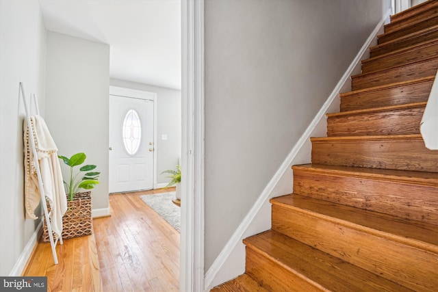 entryway featuring hardwood / wood-style flooring