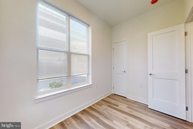 unfurnished bedroom featuring light hardwood / wood-style floors