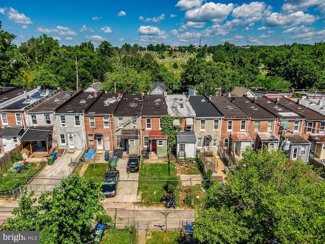 bird's eye view with a residential view