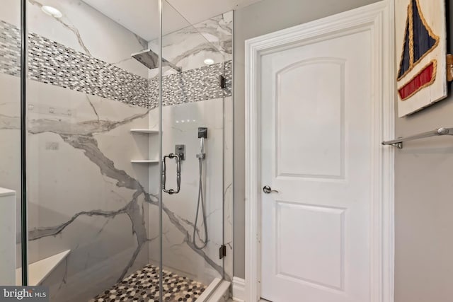 bathroom featuring walk in shower