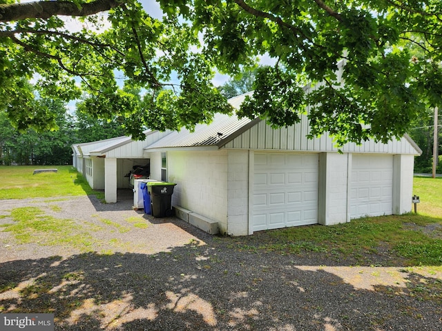 view of garage