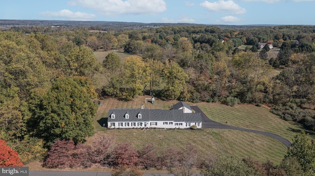 bird's eye view with a rural view