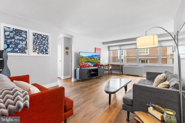 living room featuring hardwood / wood-style floors