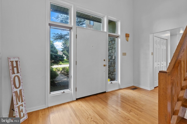 entryway featuring light hardwood / wood-style floors