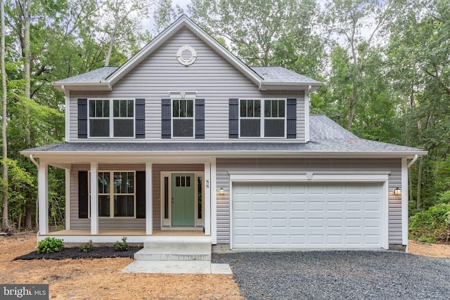 front facade featuring covered porch