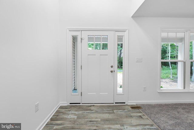 entrance foyer with hardwood / wood-style flooring