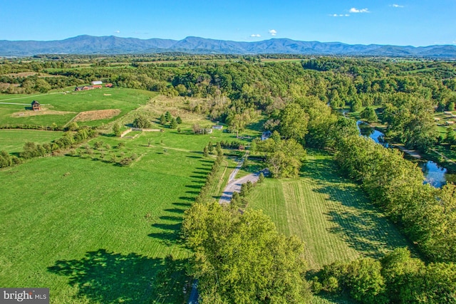 aerial view with a mountain view