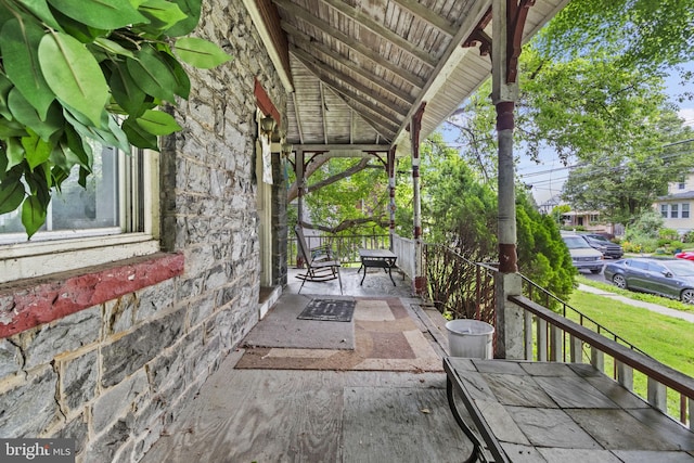 view of patio featuring covered porch