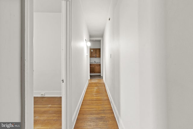 hall featuring hardwood / wood-style floors