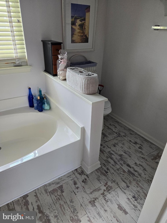 bathroom with toilet and a bathtub