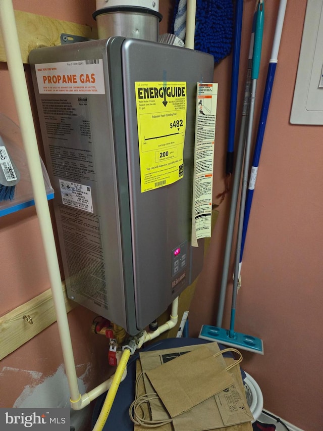 utilities with electric panel and water heater