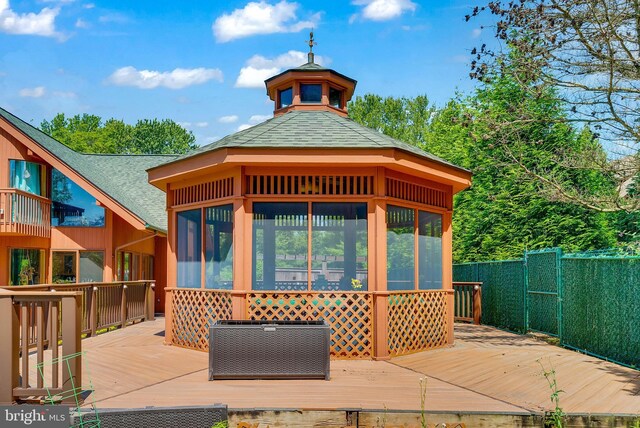 636 Almshouse Rd, Ivyland, PA 18974 - wooden deck with a gazebo