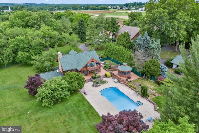 636 Almshouse Rd, Ivyland, PA 18974 - view from above of property with a pool