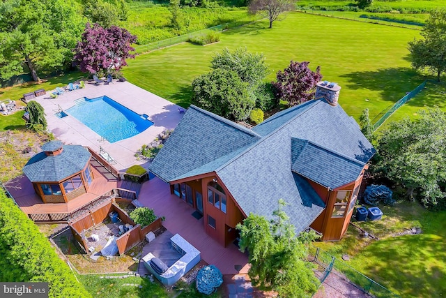 636 Almshouse Rd, Ivyland, PA 18974 - aerial view of property and surrounding area with a pool