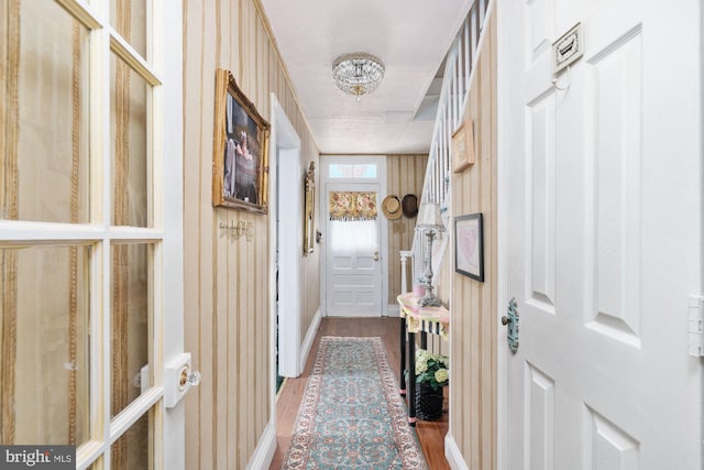 doorway featuring hardwood / wood-style flooring