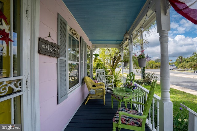 balcony with covered porch