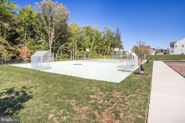 exterior space with basketball hoop