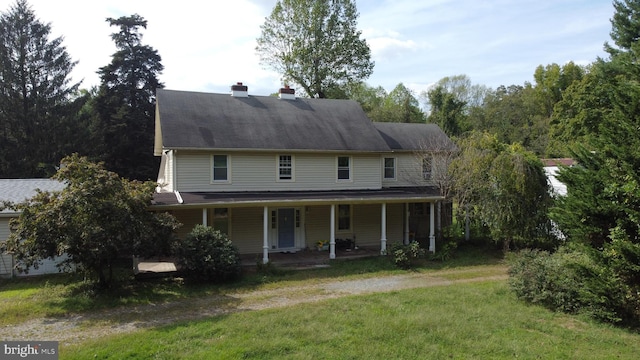 61AND63 Dune Dr, North East, MD 21901 - view of front of house featuring covered porch and a front lawn
