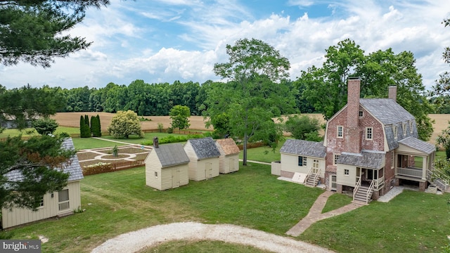 bird's eye view featuring a rural view