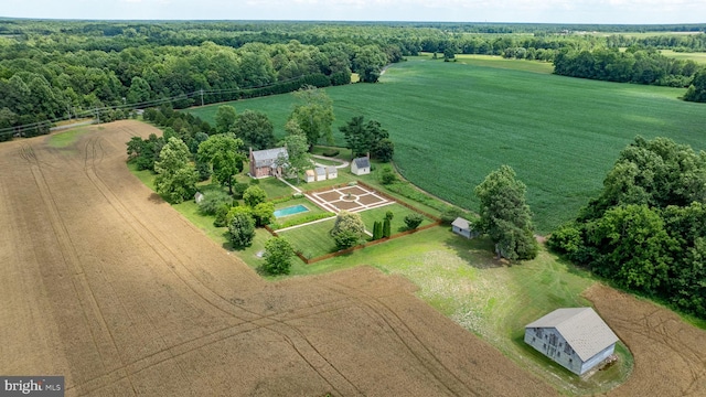 aerial view featuring a rural view