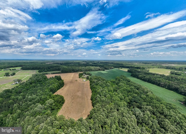 bird's eye view featuring a rural view