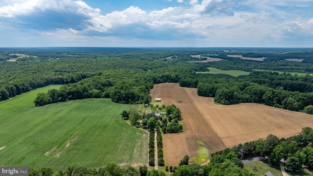 drone / aerial view with a rural view