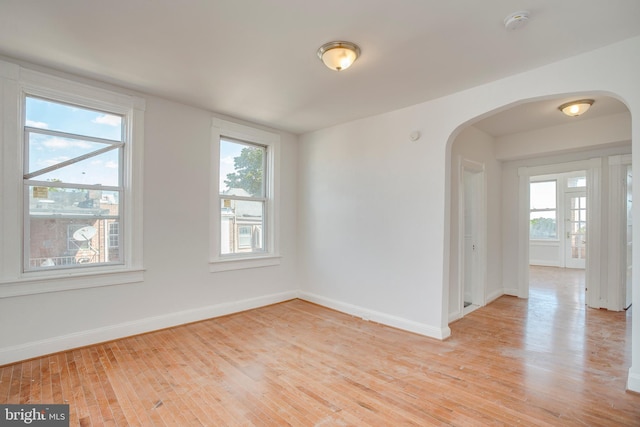 empty room featuring light hardwood / wood-style floors