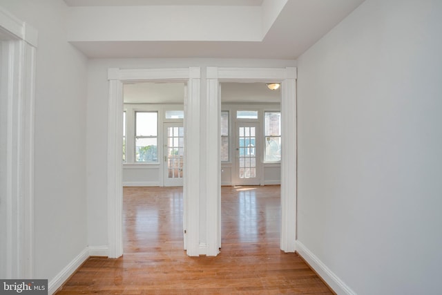 hallway featuring light hardwood / wood-style floors