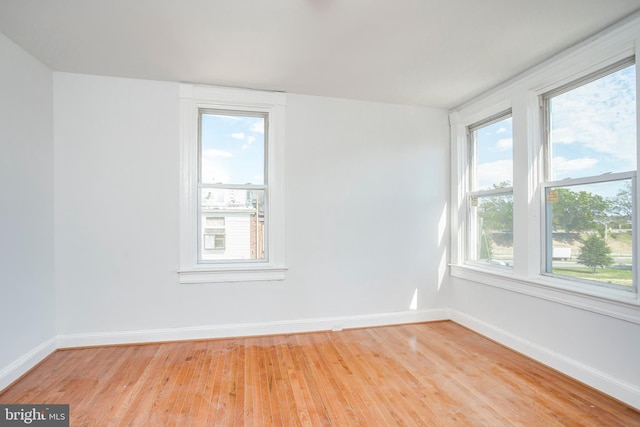 unfurnished room featuring light hardwood / wood-style flooring