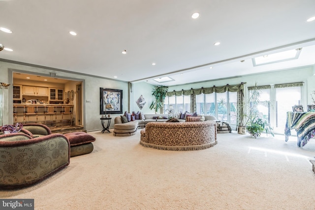 living room with carpet