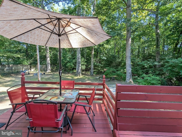 view of wooden deck