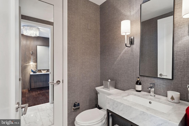 bathroom with vanity and toilet