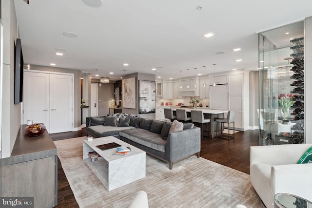 living room featuring hardwood / wood-style flooring