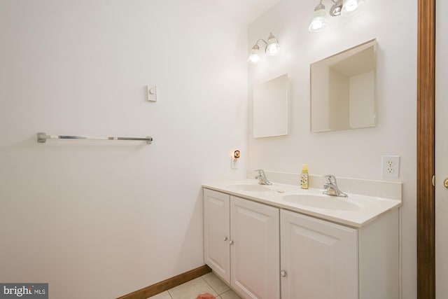 bathroom featuring tile patterned floors and vanity