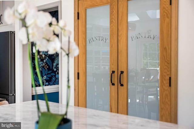 interior space with french doors