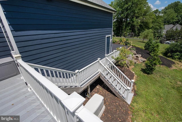 deck with a lawn