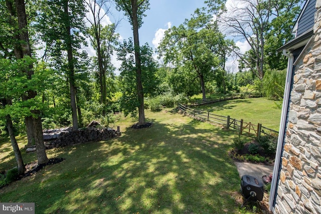 view of yard with fence