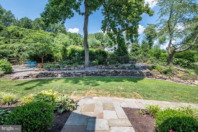 view of yard with fence