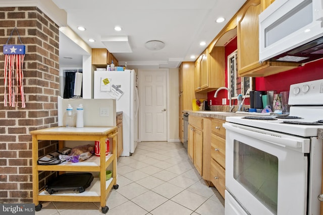 484 Brough Rd, Abbottstown, PA 17301 - kitchen featuring white appliances, light tile patterned floors, light countertops, and recessed lighting