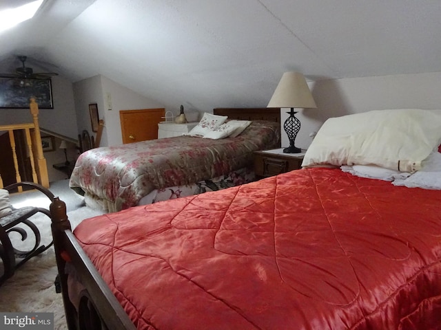 bedroom with vaulted ceiling