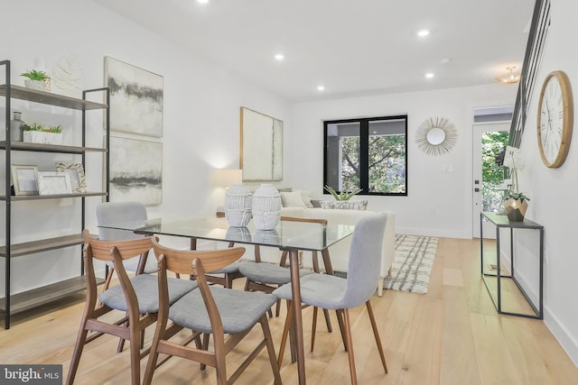 dining room featuring light hardwood / wood-style floors