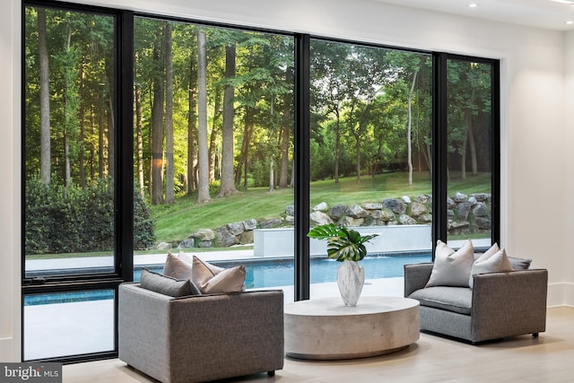 doorway to outside featuring light hardwood / wood-style floors