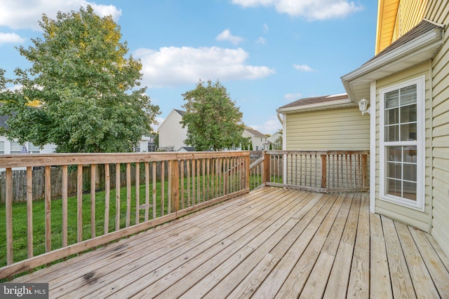 deck with a yard