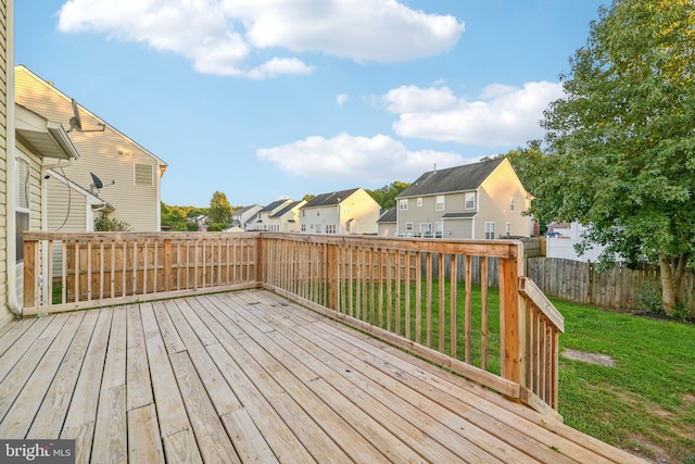 deck featuring a yard