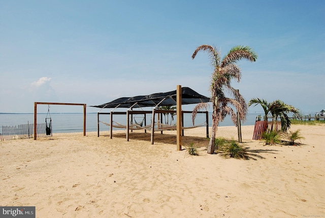 water view with a beach view