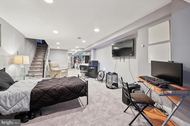 view of carpeted bedroom