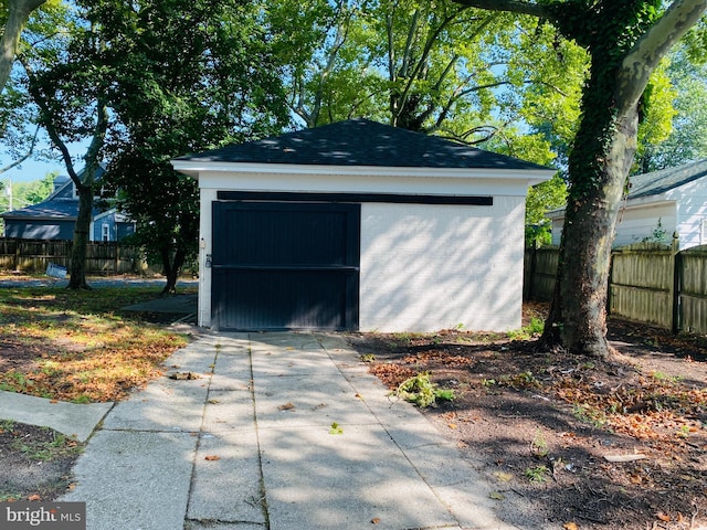 view of garage