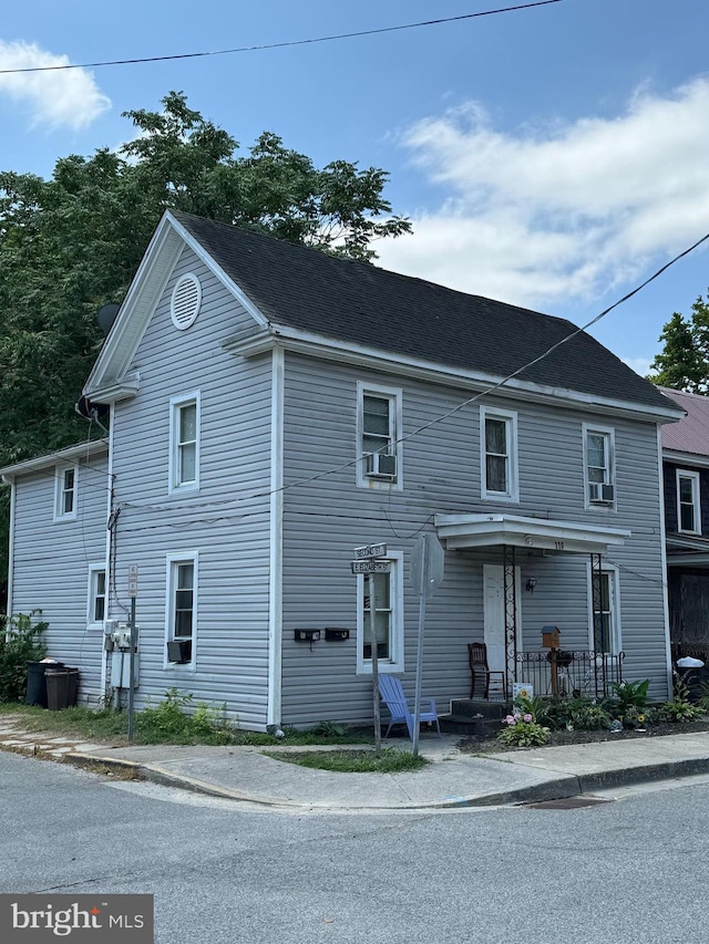 view of front of property featuring cooling unit